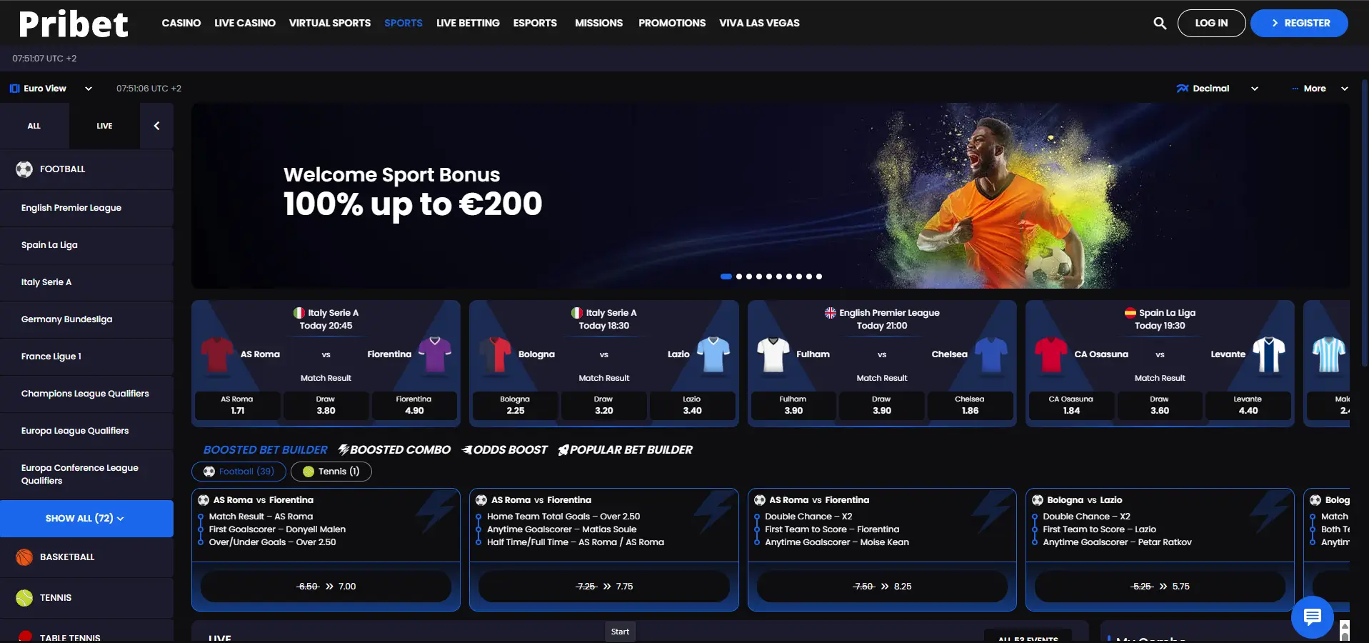Pribet Casino screen